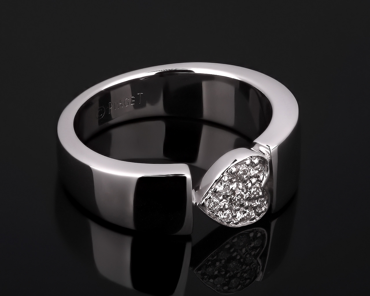 Золотое кольцо с бриллиантами 0.10ct Piaget Heart 210917/1.
