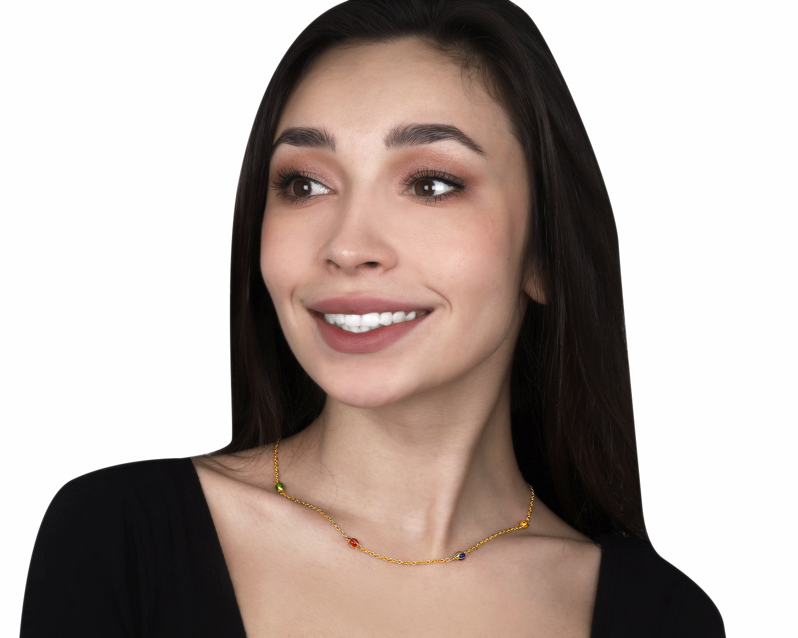 Оригинальное золотое колье с эмалями Aaron Basha Ladybug