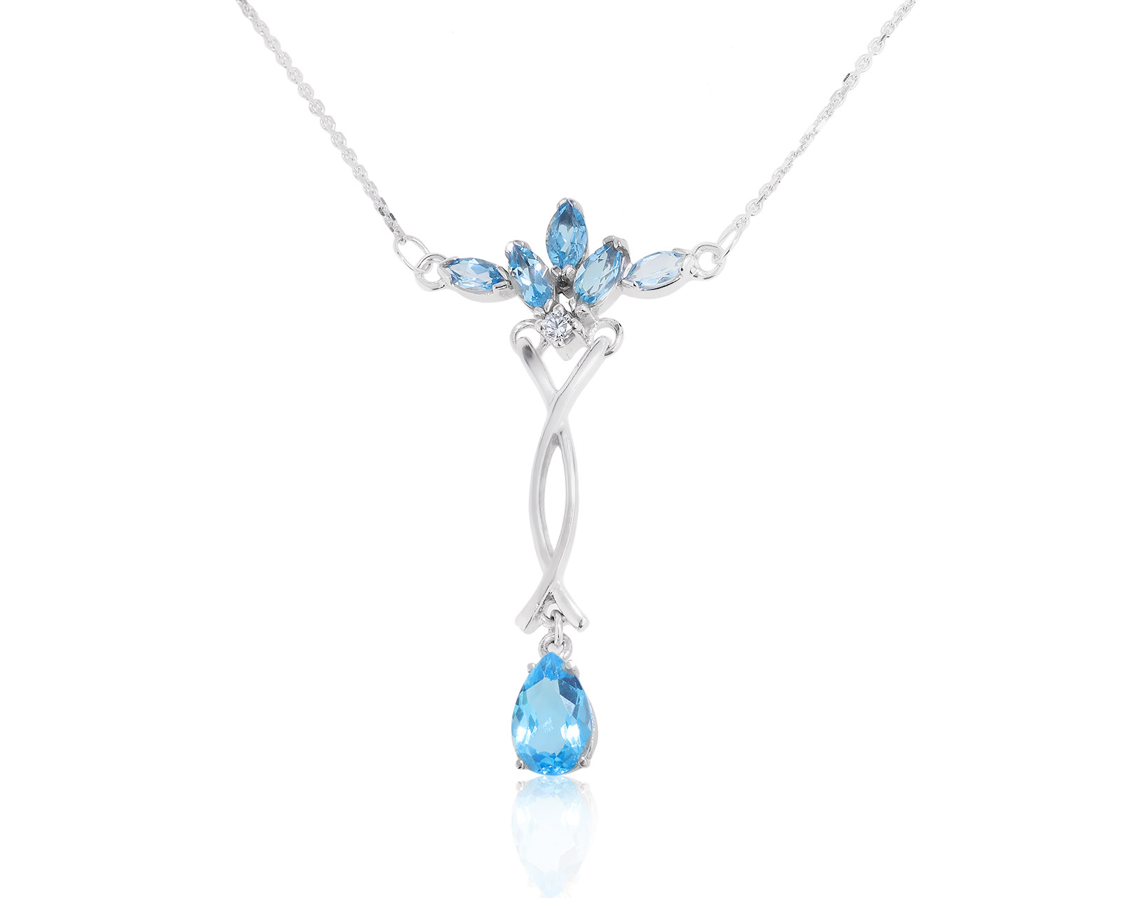 Эстетичное золотое колье с топазами 3.20ct 130722/12