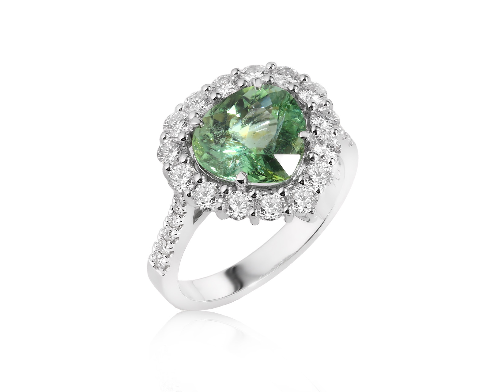 Золотое кольцо с зеленым турмалином параиба 3.08ct Evgeny Matveev 070426/Б282