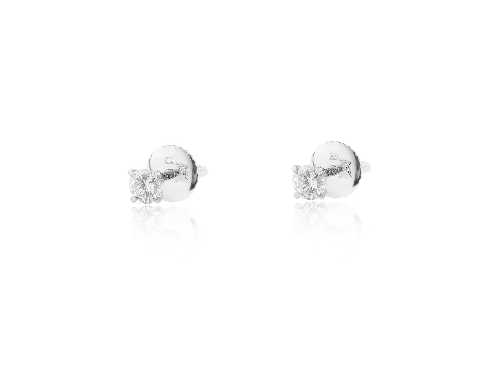 Золотые серьги с бриллиантами 0.60ct