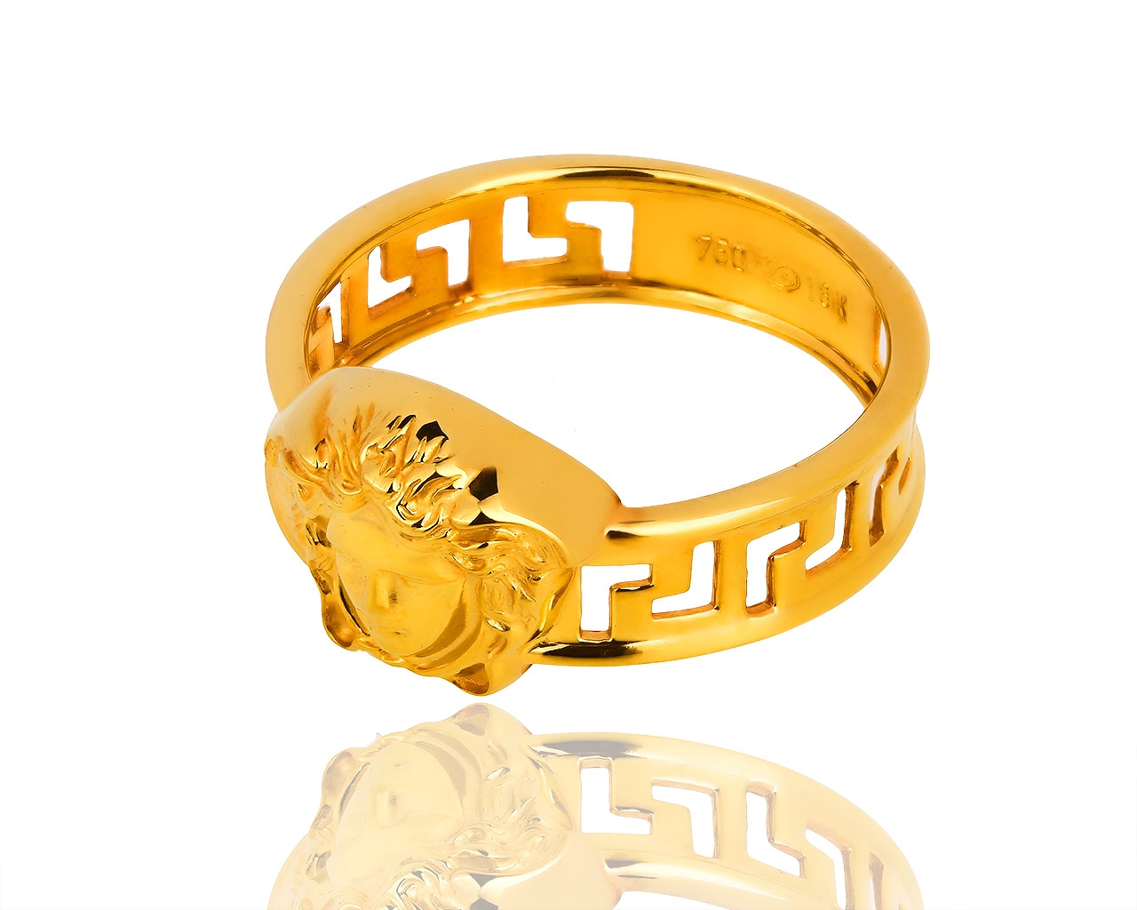 Солидное золотое кольцо Versace Medusa Greca