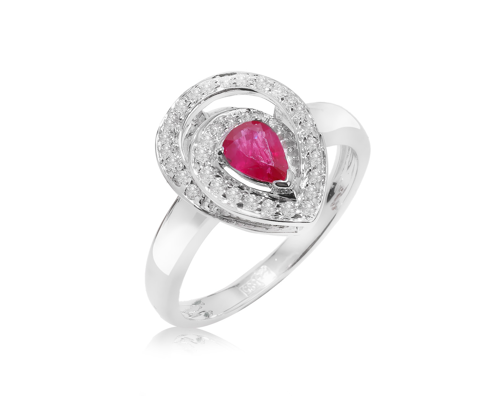 Золотое кольцо с рубином 0.31ct и бриллиантами 0.17ct 041023/3