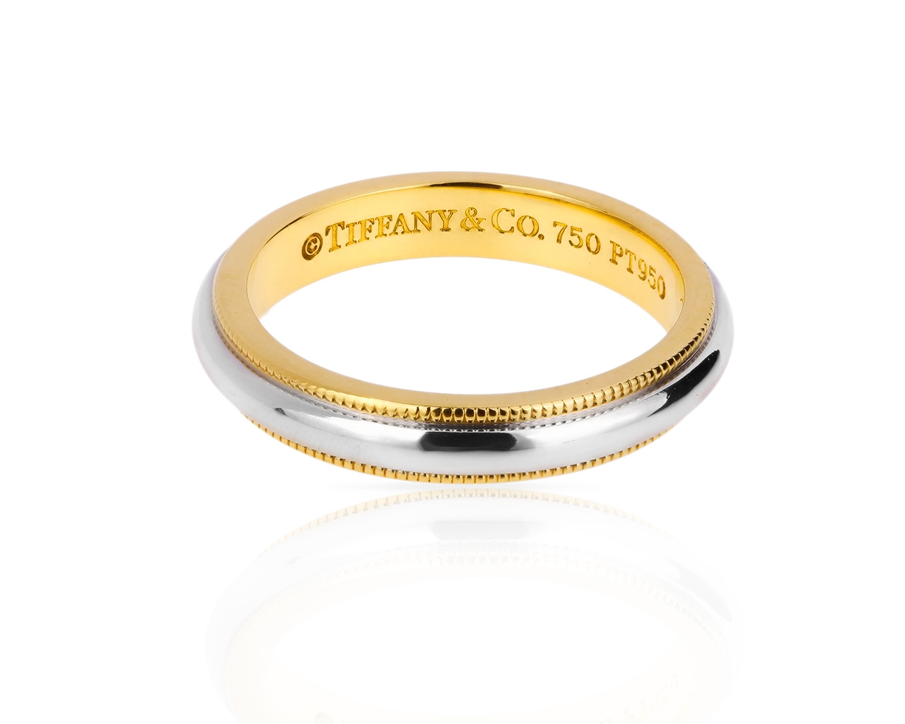 Платиновое кольцо Tiffany&Co Milgrain 180318/3