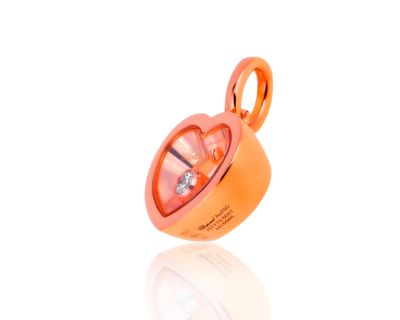 Оригинальный золотой кулон с бриллиантом 0.10ct Chopard