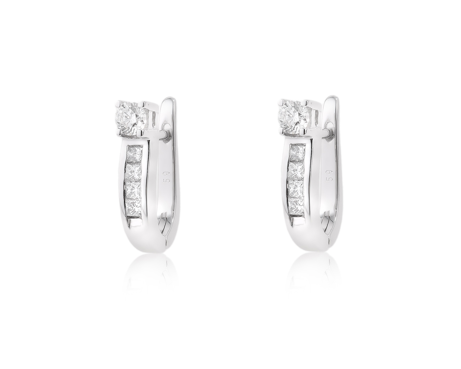 Золотые серьги с бриллиантами 0.82ct