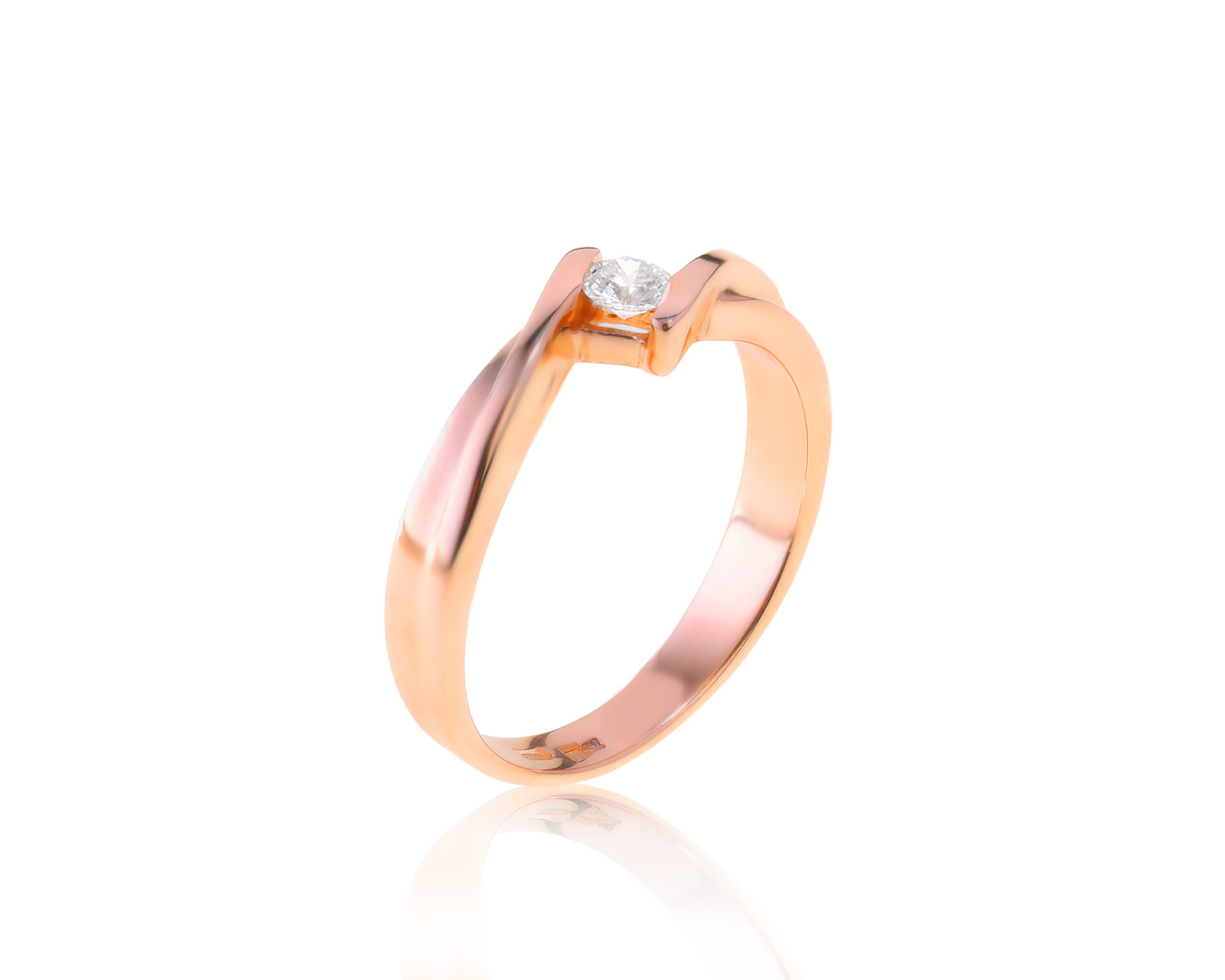 Изящное золотое кольцо с бриллиантом 0.15ct 250122/1