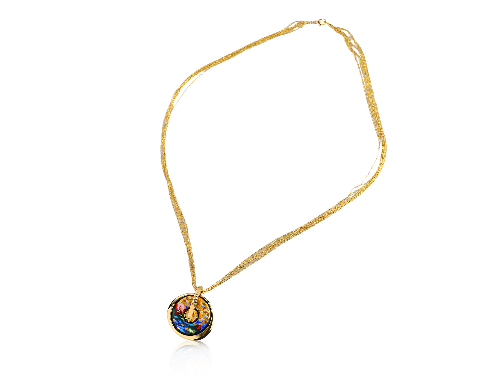 Оригинальный золотой кулон с бриллиантами 0.04ct Frey Wille Claude Monet