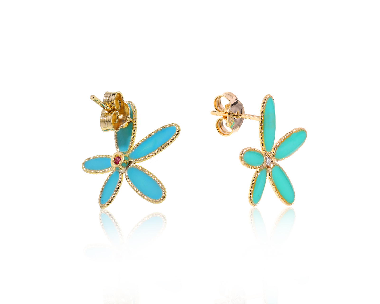 Оригинальные золотые серьги с эмалью Roberto Coin 051022/5