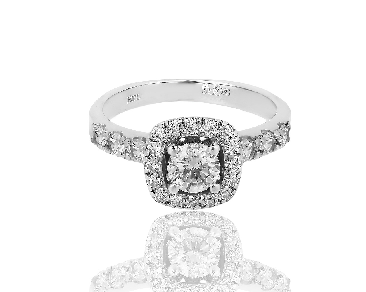 Оригинальное золотое кольцо с бриллиантами 1.00ct ЭПЛ Якутские бриллианты 010819/14