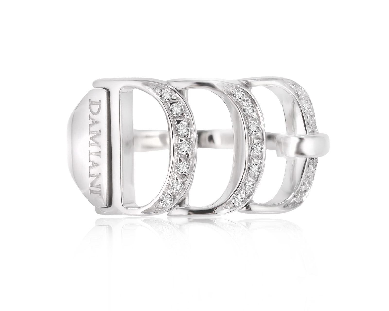 Оригинальное золотое кольцо с бриллиантами 0.10ct Damiani Damianissima