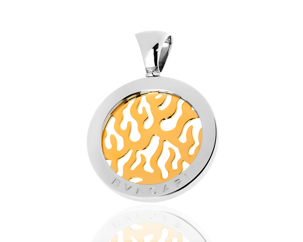 Оригинальная золотая подвеска Bvlgari Tondo