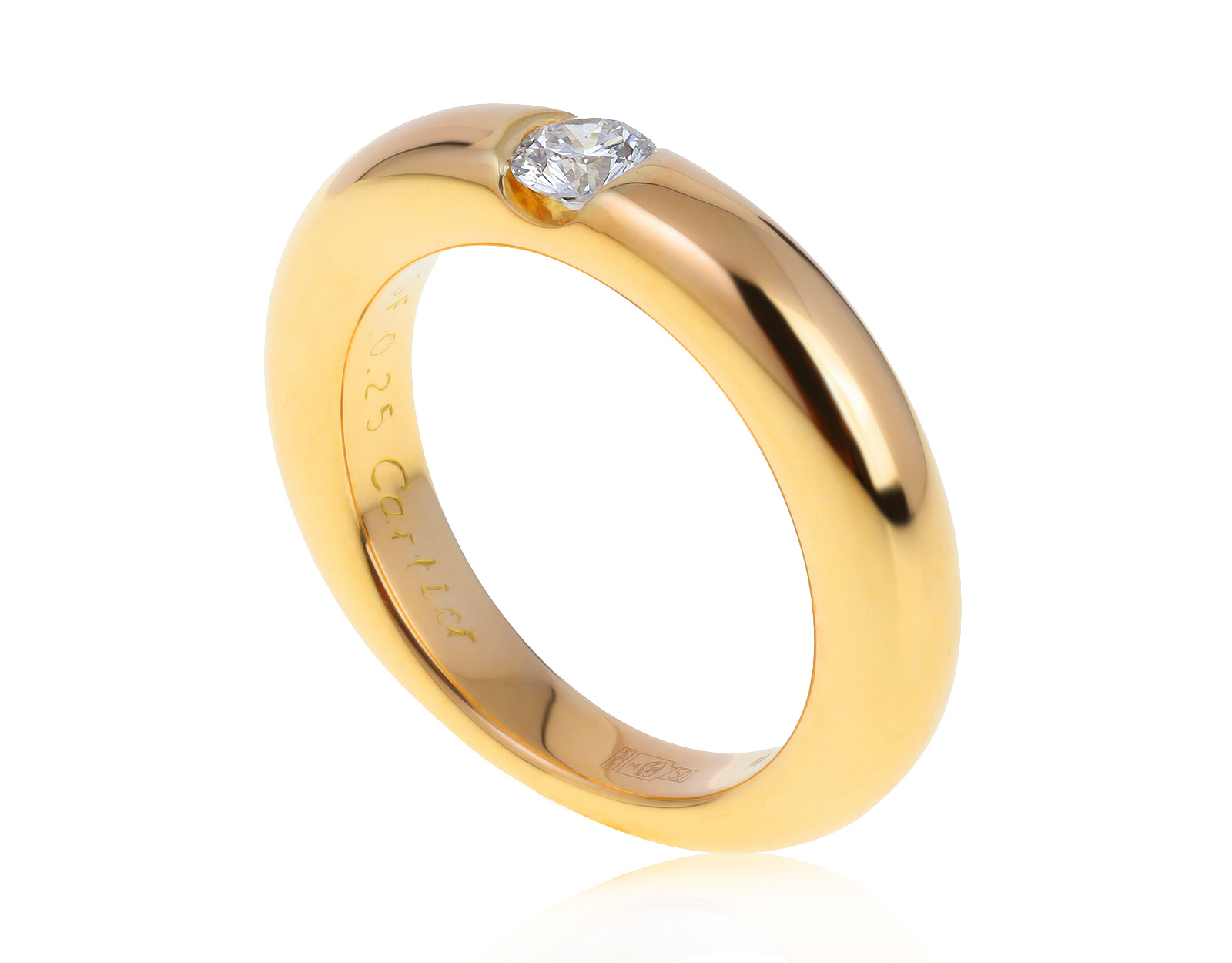 Оригинальное золотое кольцо с бриллиантом 0.25ct Cartier Solitaire 160621/3 Оригинальное золотое кольцо с бриллиантом 0.25ct Cartier Solitaire 160621/3