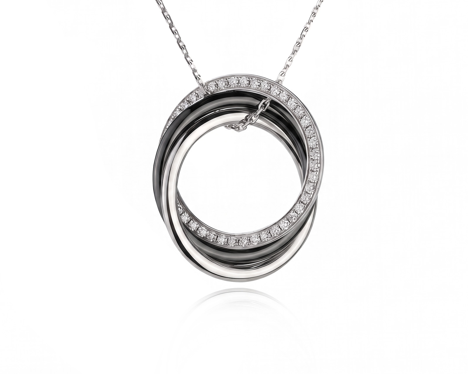 Оригинальный золотой кулон с бриллиантами 0.19ct Cartier Trinity 270426/4-1