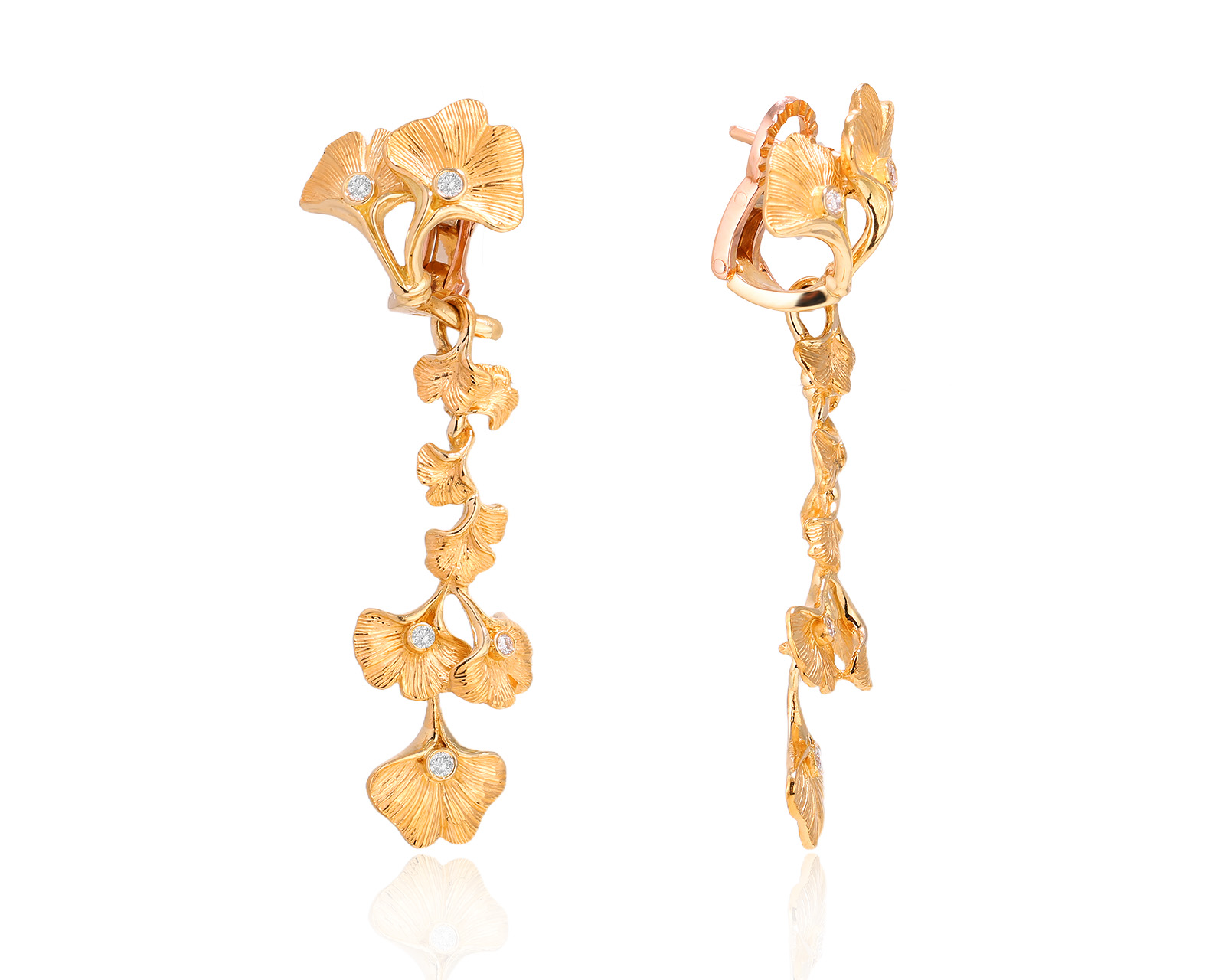 Оригинальные золотые серьги Carrera y Carrera Ginkgo