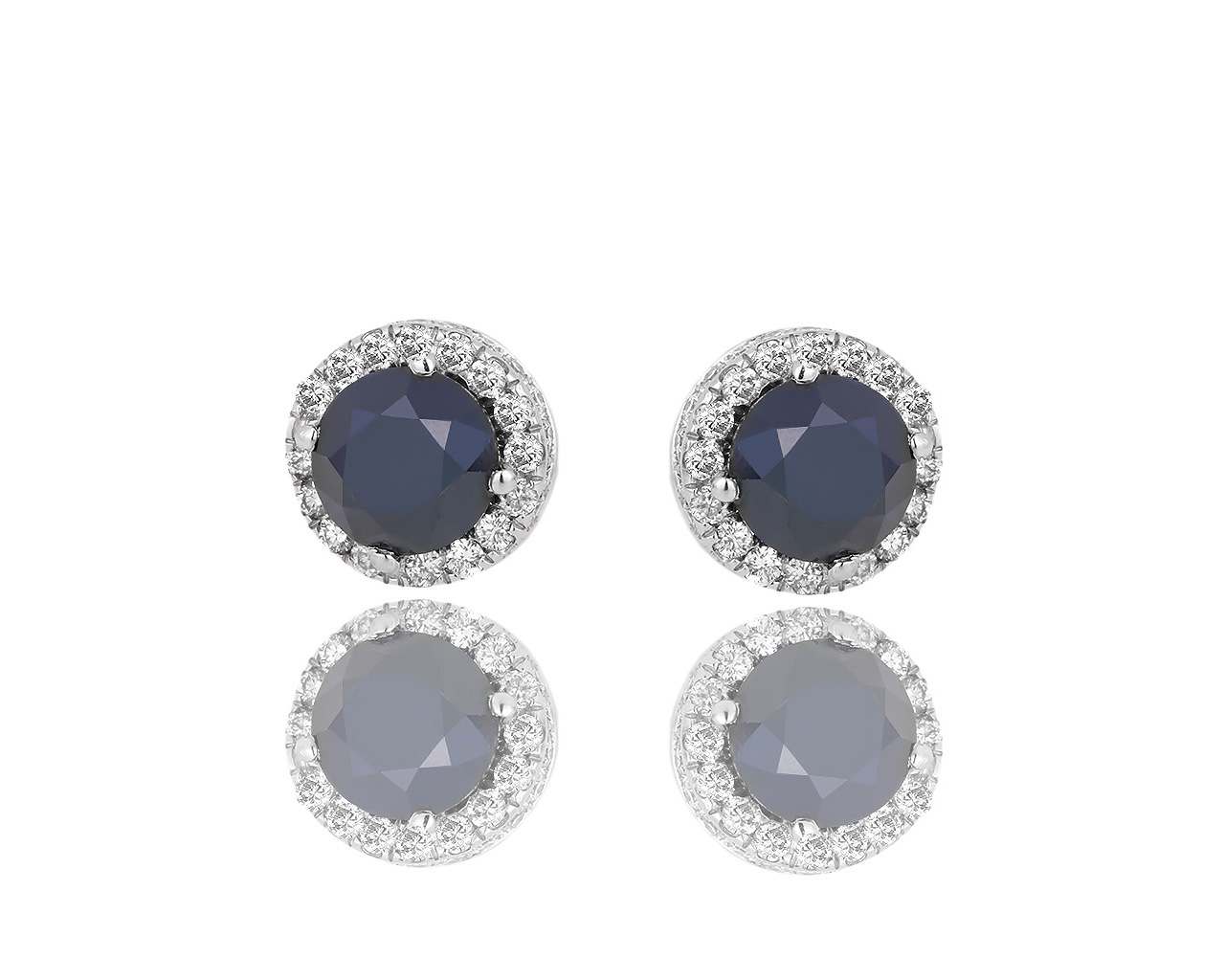 Золотые серьги с черными и белыми бриллиантами 3.44ct 270718/11