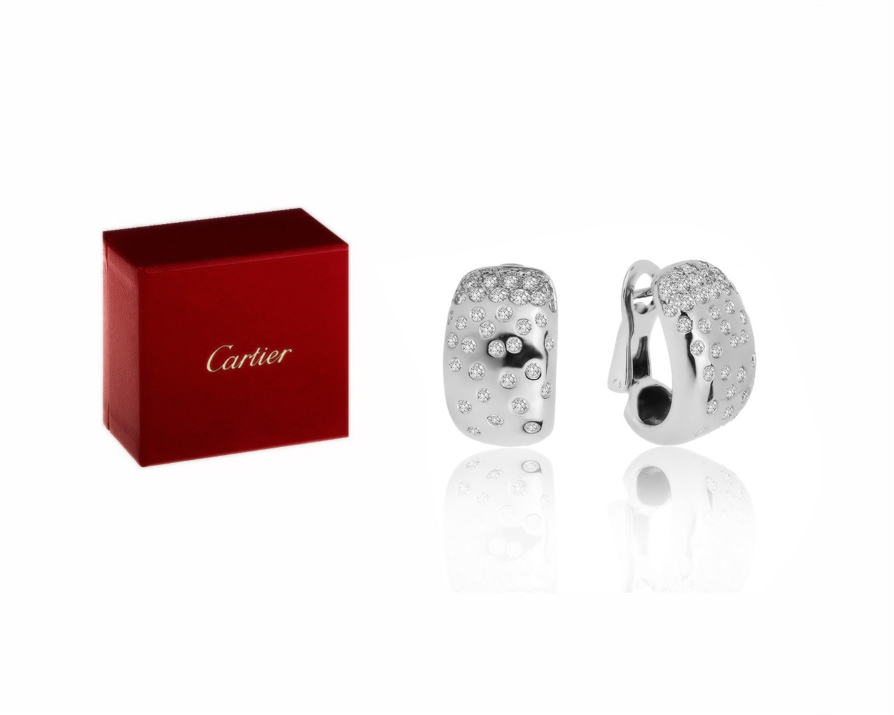 Оригинальные золотые серьги с бриллиантами 1.16ct Cartier