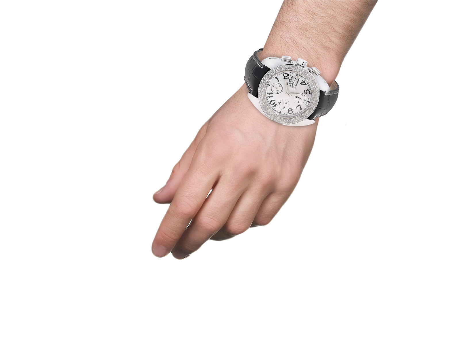 Оригинальные стальные часы с бриллиантами 1.09ct Korloff К 21