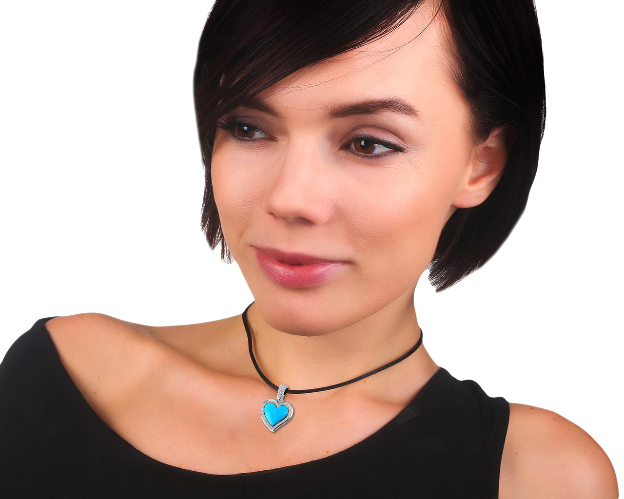 Оригинальная золотая подвеска с бирюзой и бриллиантами 0.27ct Leo Pizzo