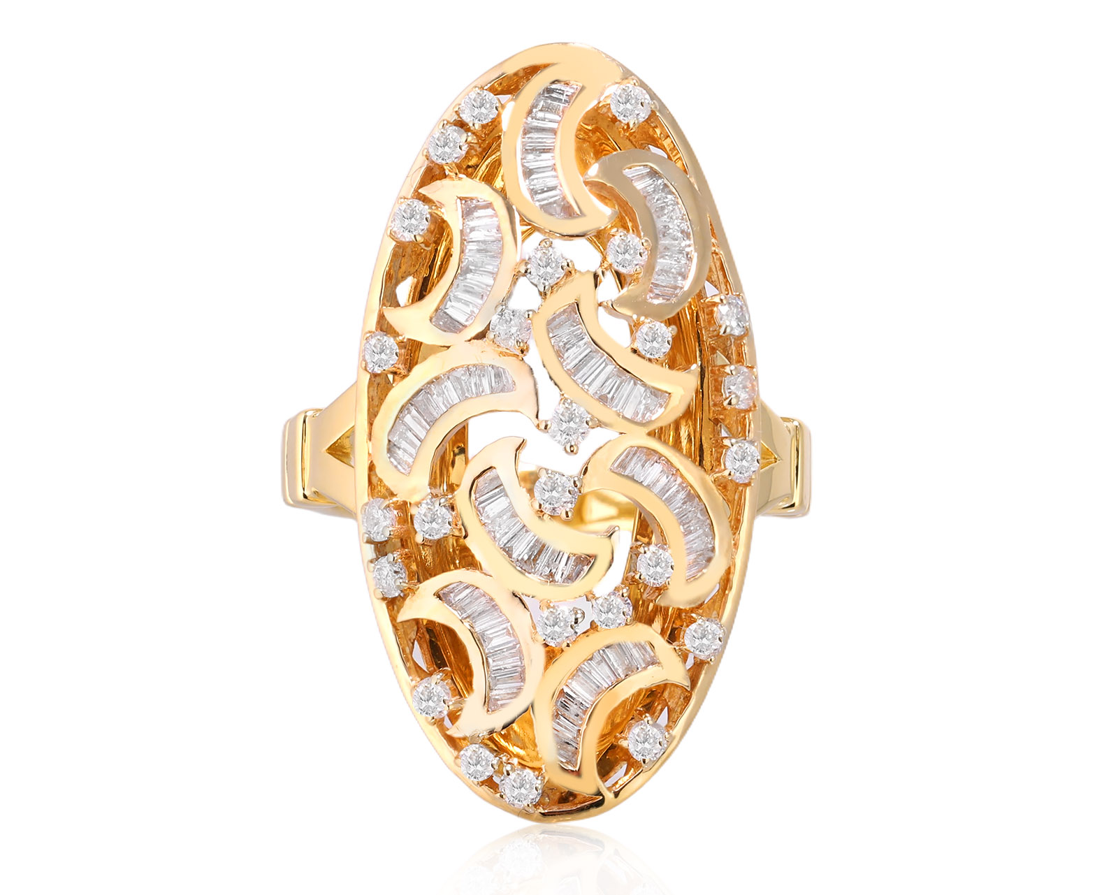 Золотое кольцо с бриллиантами 1.41ct