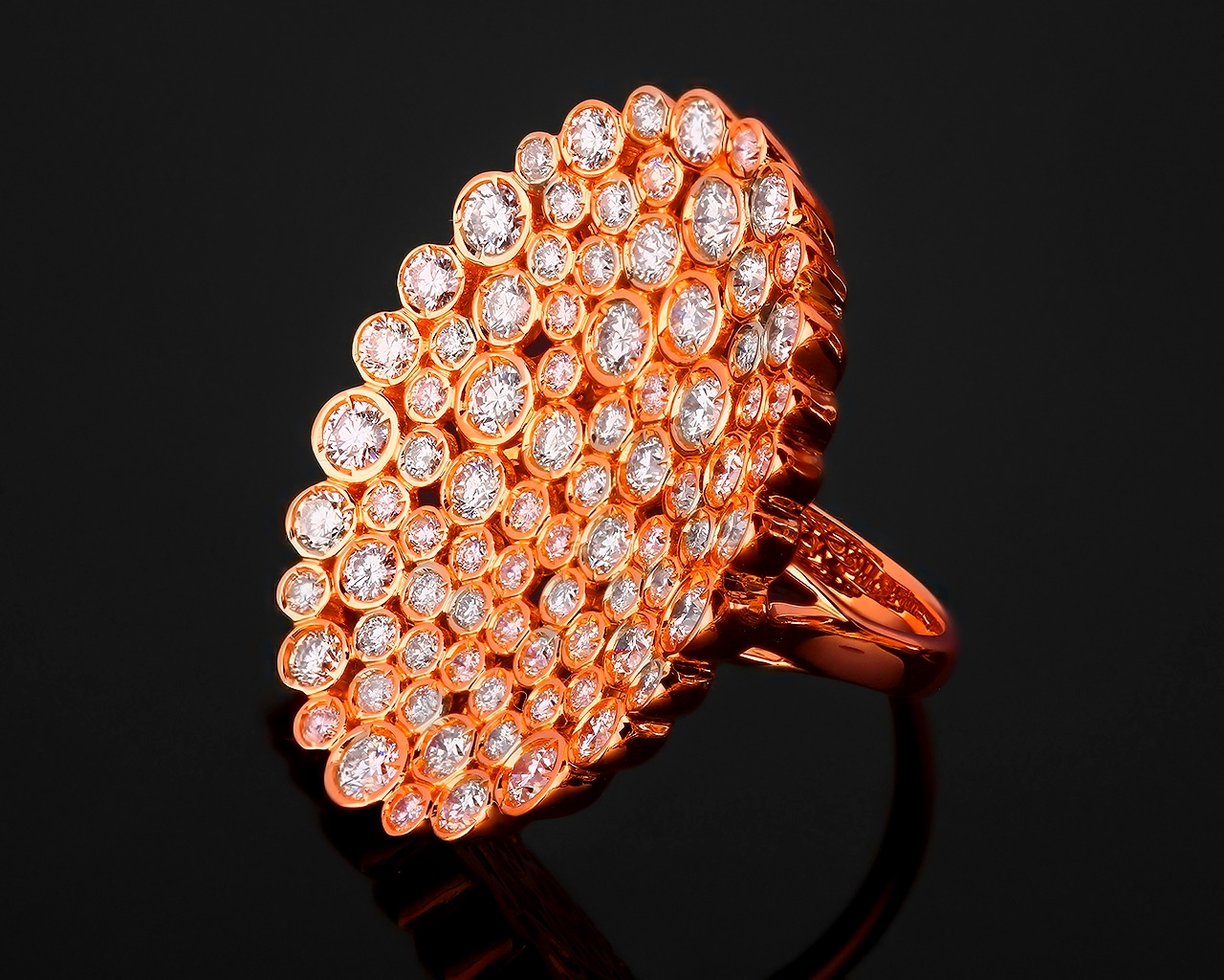 Золотое кольцо с бриллиантами 2.41ct Casato