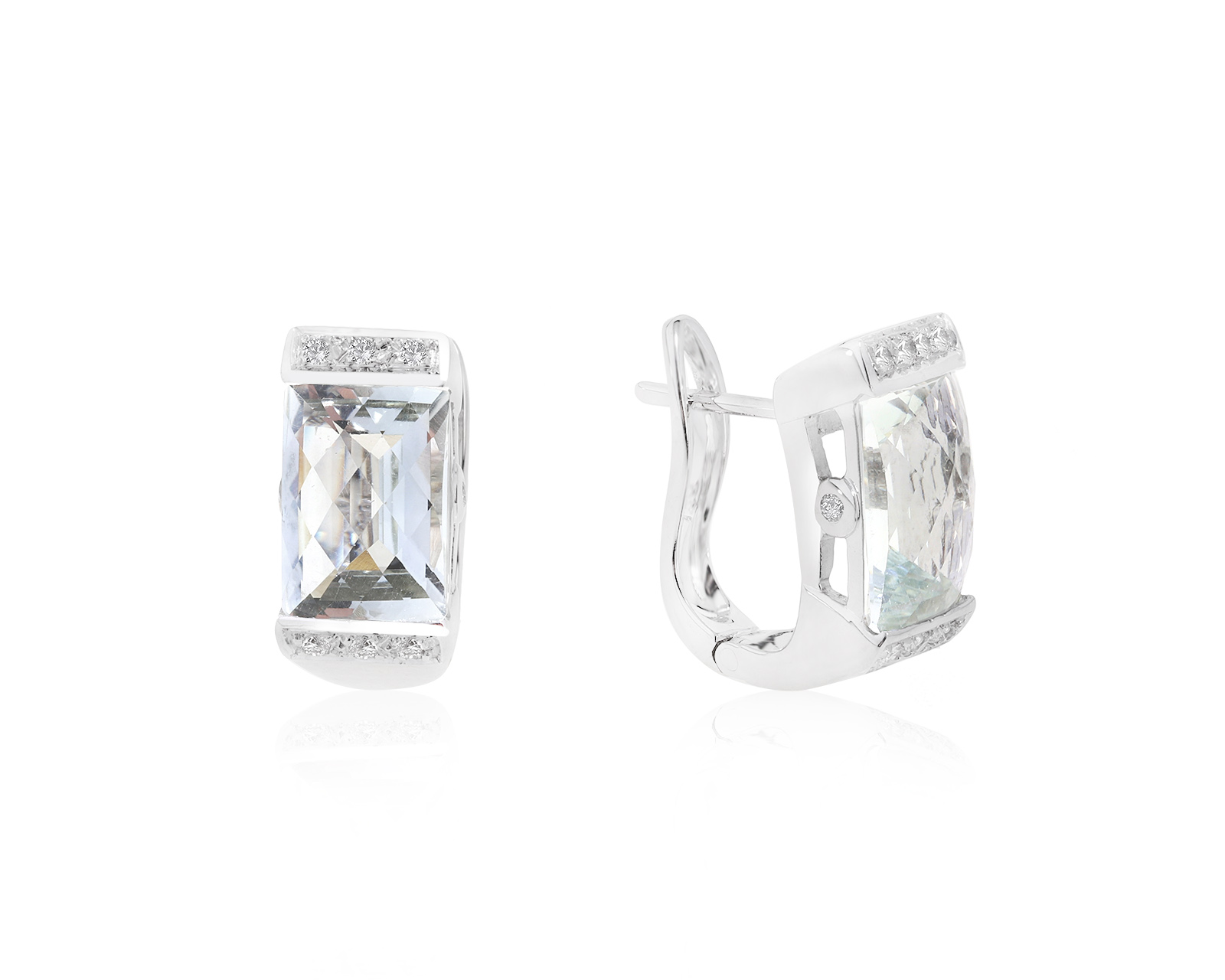 Прелестные золотые серьги с аквамаринами 5.53ct 101021/10