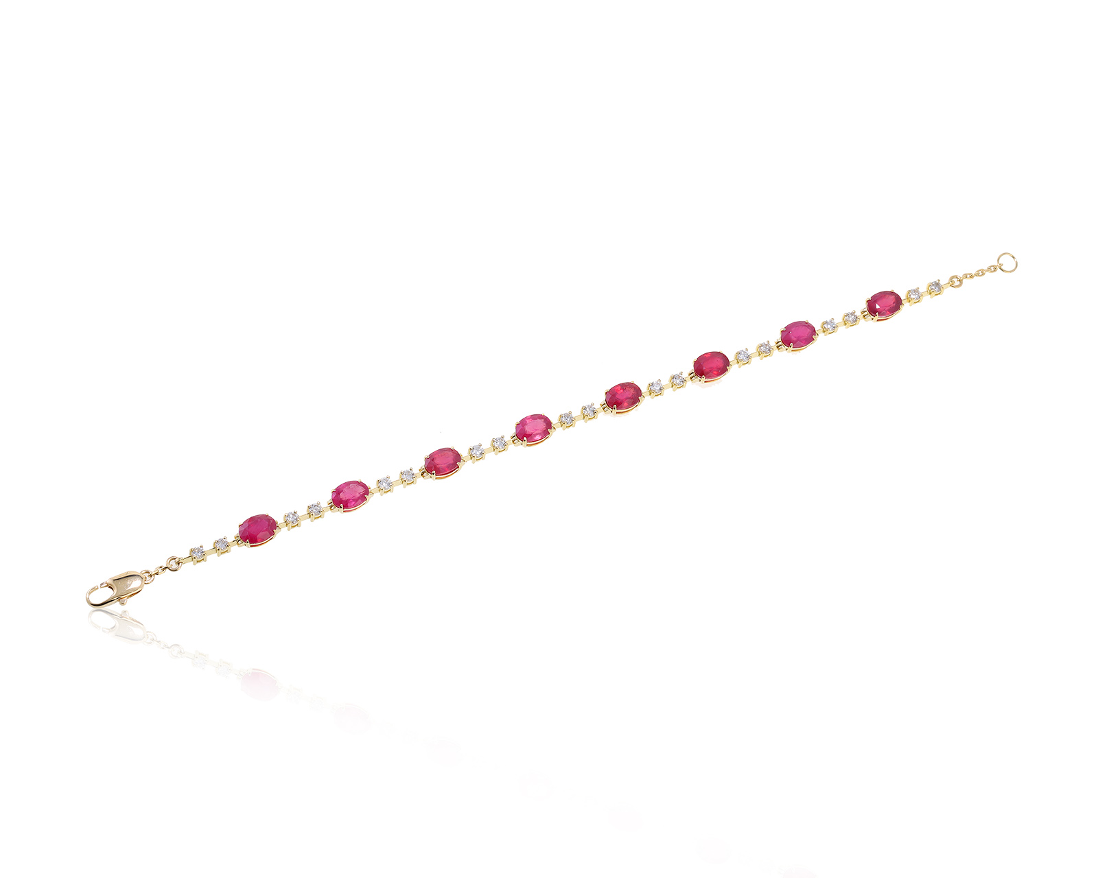 Богатый золотой браслет с рубинами 9.62ct 170423/1