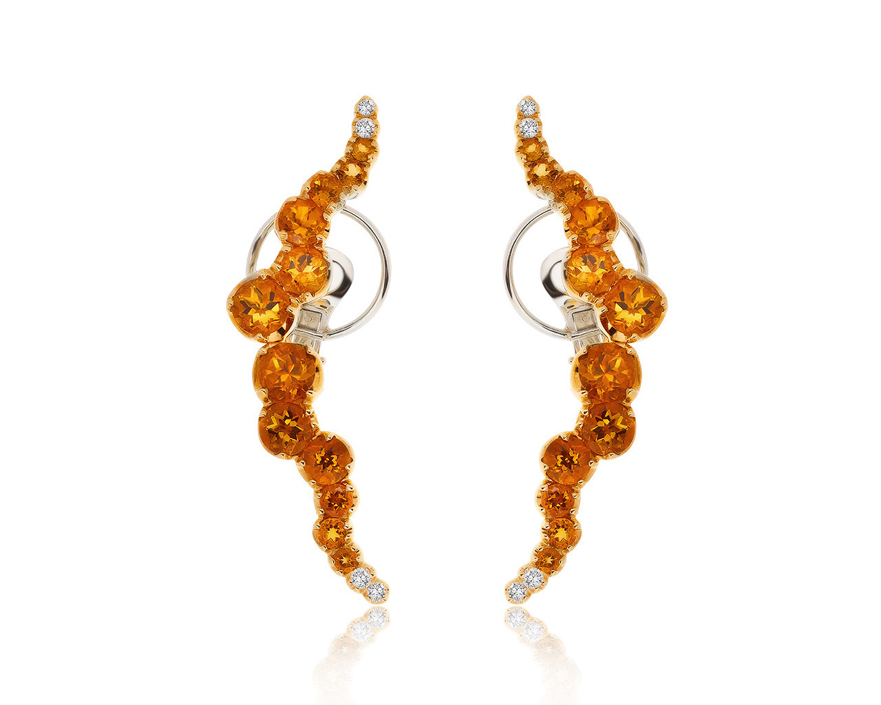 Оригинальные золотые серьги с цитринами 6.98ct Pasquale Bruni 060320/4