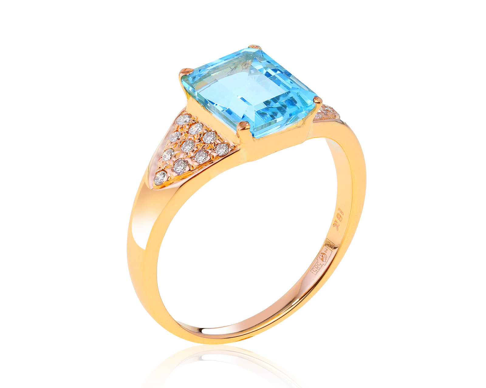 Бриллиантовое кольцо с аквамарином 2.33ct 041021/7