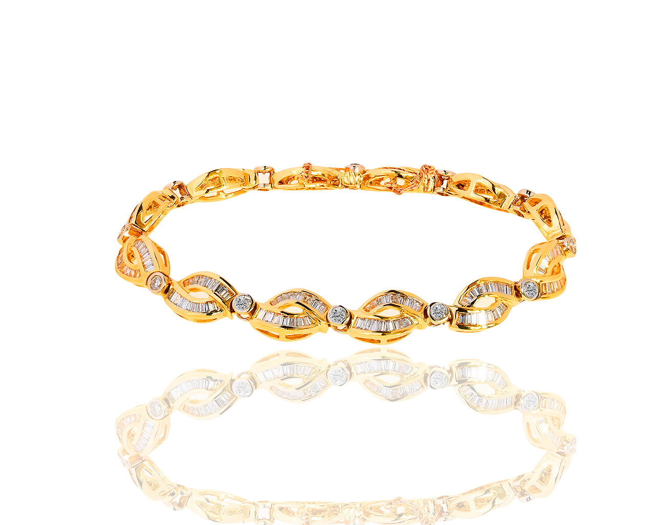 Красивый золотой браслет с бриллиантами 5.58ct 240319/2