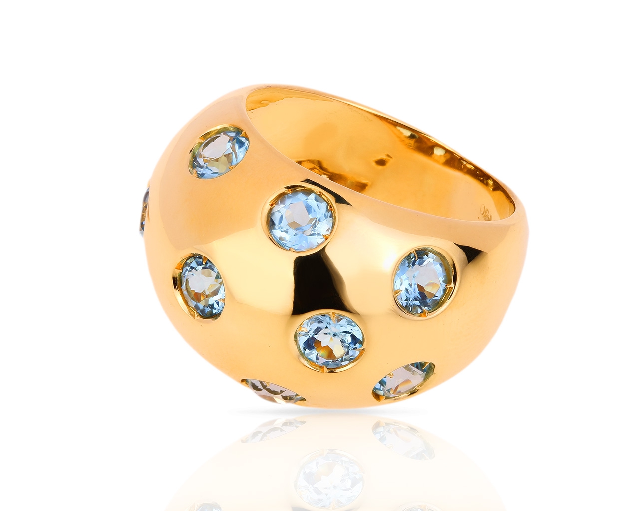 Чудесное золотое кольцо с топазами