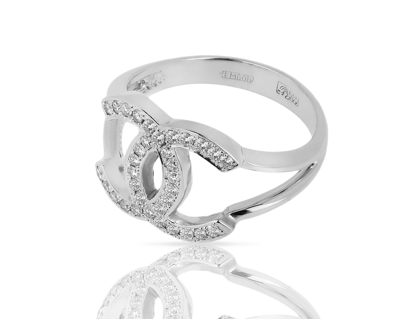 Модное золотое кольцо с бриллиантами 0.31ct 280618/11