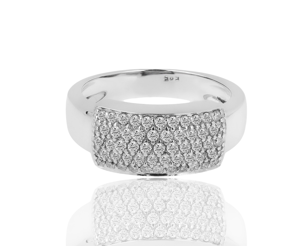 Золотое кольцо с бриллиантовым паве 0.55ct 140319/2