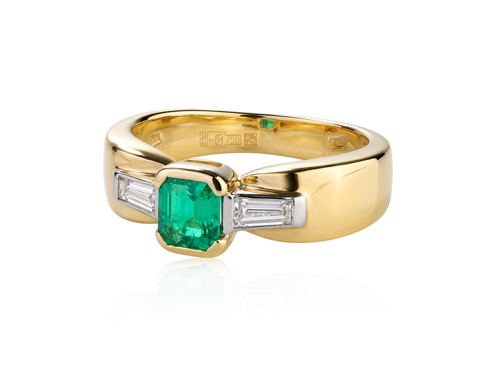 Оригинальное золотое кольцо с изумрудом 0.50ct Piero Maccarini