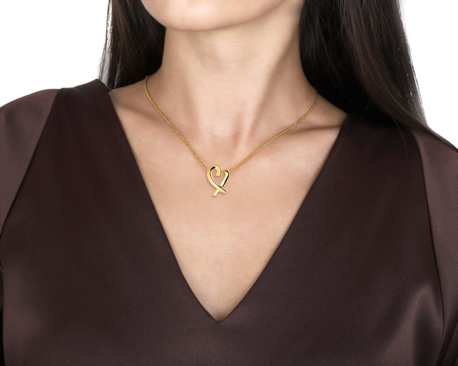 Оригинальное золотое колье Tiffany&Co Paloma Picasso Loving Heart