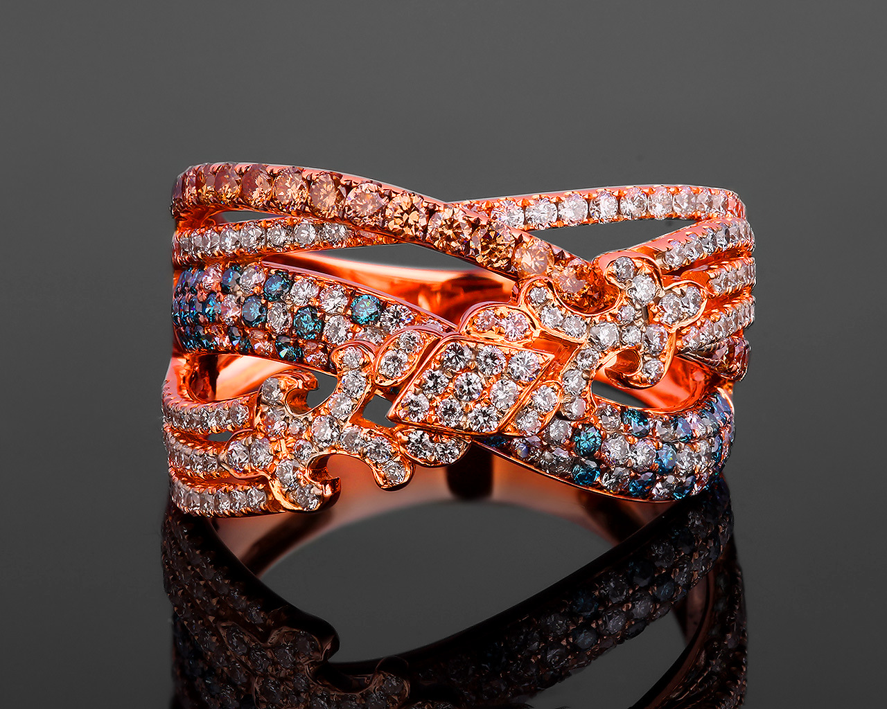 Витое золотое кольцо с бриллиантами 1.49ct 241217/7