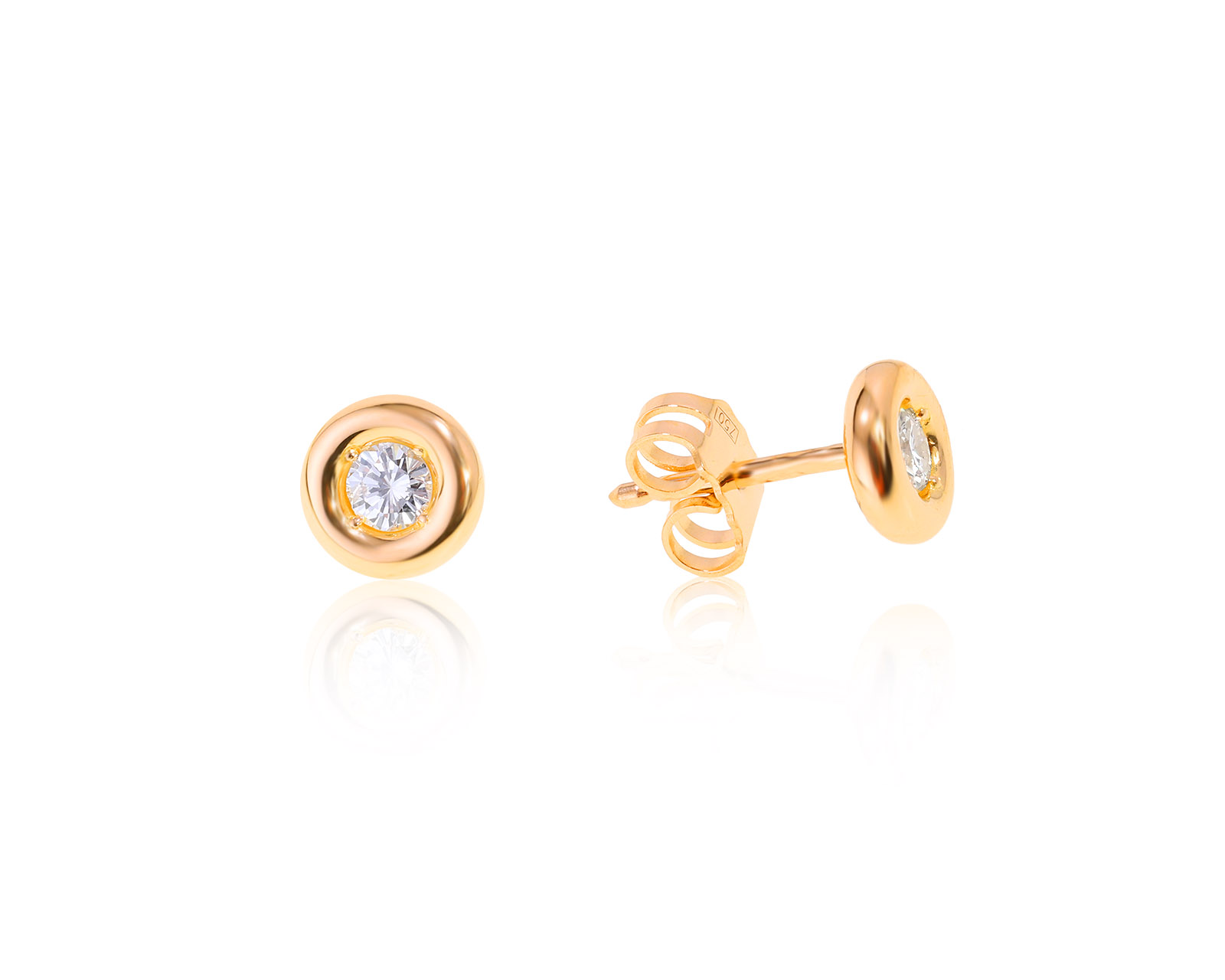 Изящные золотые серьги с бриллиантами 0.20ct 191022/4