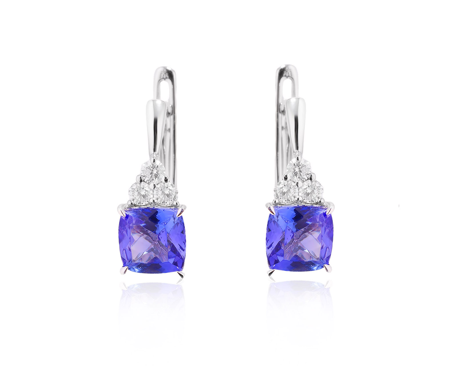 Золотые серьги с танзанитами 2.13ct и бриллиантами 0.23ct 090725/2