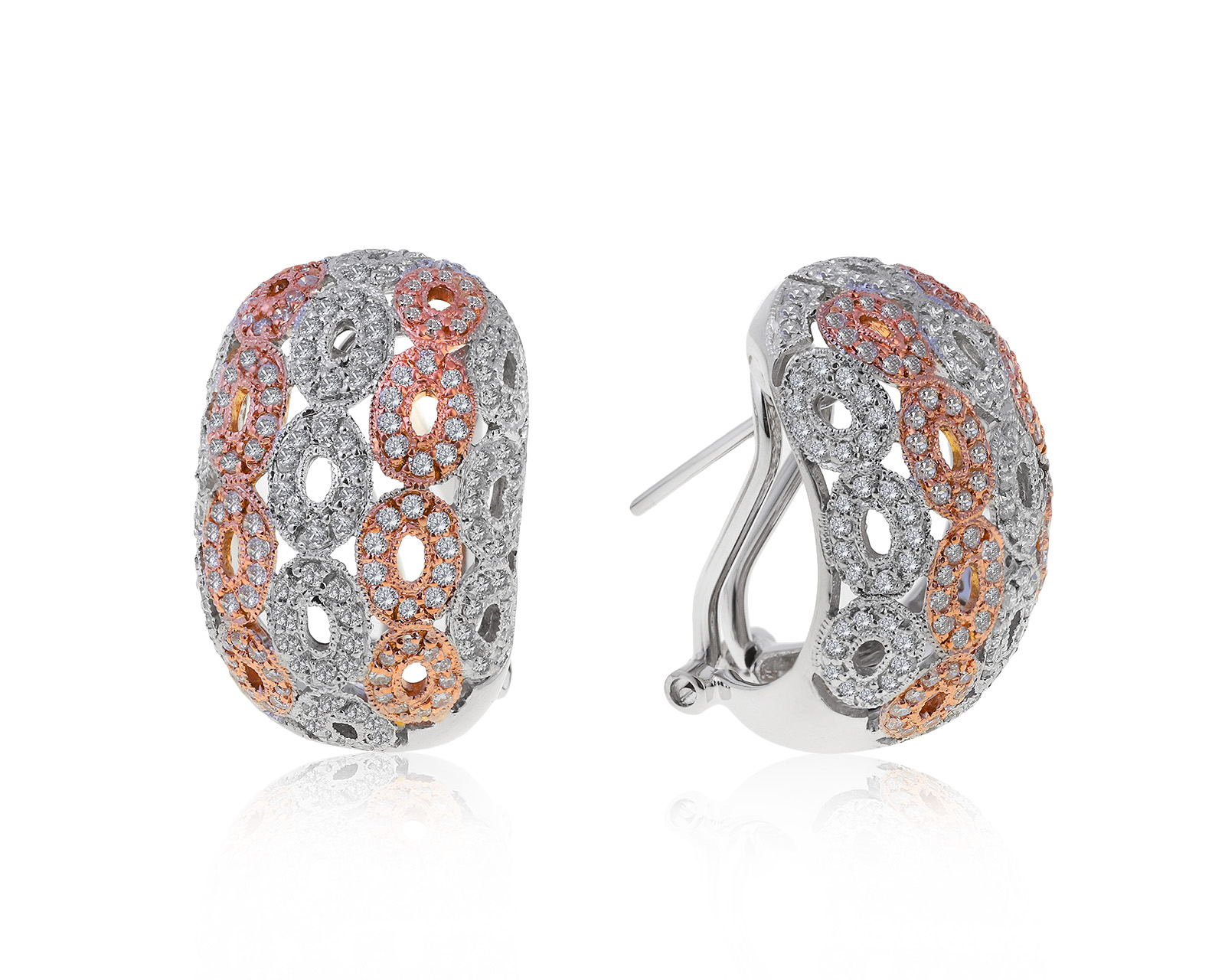 Прекрасные золотые серьги с бриллиантами 1.80ct 020721/3