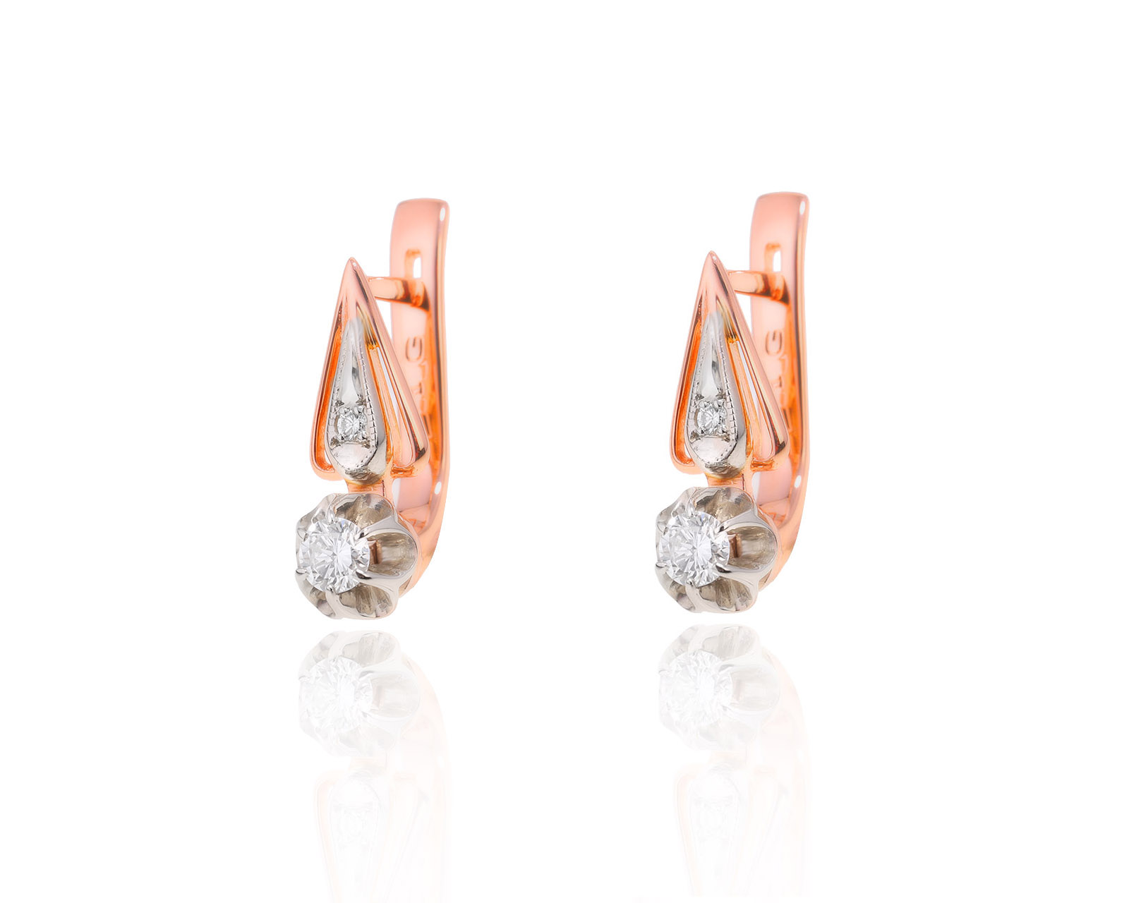Золотые серьги с бриллиантами 0.28ct 010824/4 Золотые серьги с бриллиантами 0.28ct 010824/4
