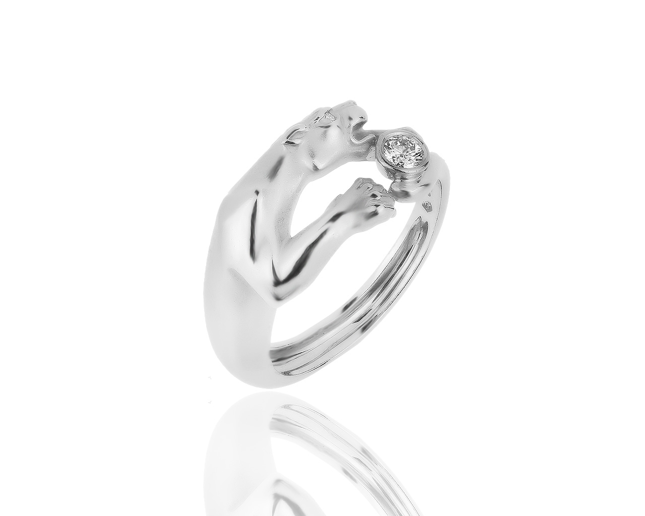 Золотое кольцо с бриллиантом 0.10ct Carrera y Carrera Panthere 060619/3 Золотое кольцо с бриллиантом 0.10ct Carrera y Carrera Panthere 060619/3