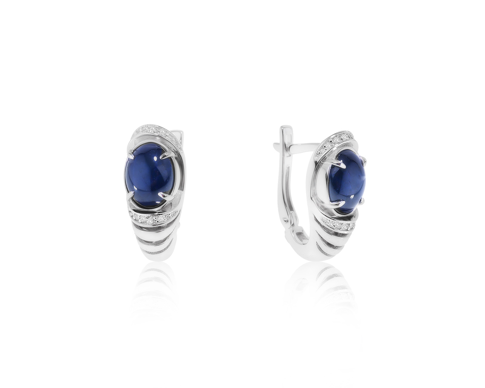 Элегантные золотые серьги с корундами 4.50ct 220123/9