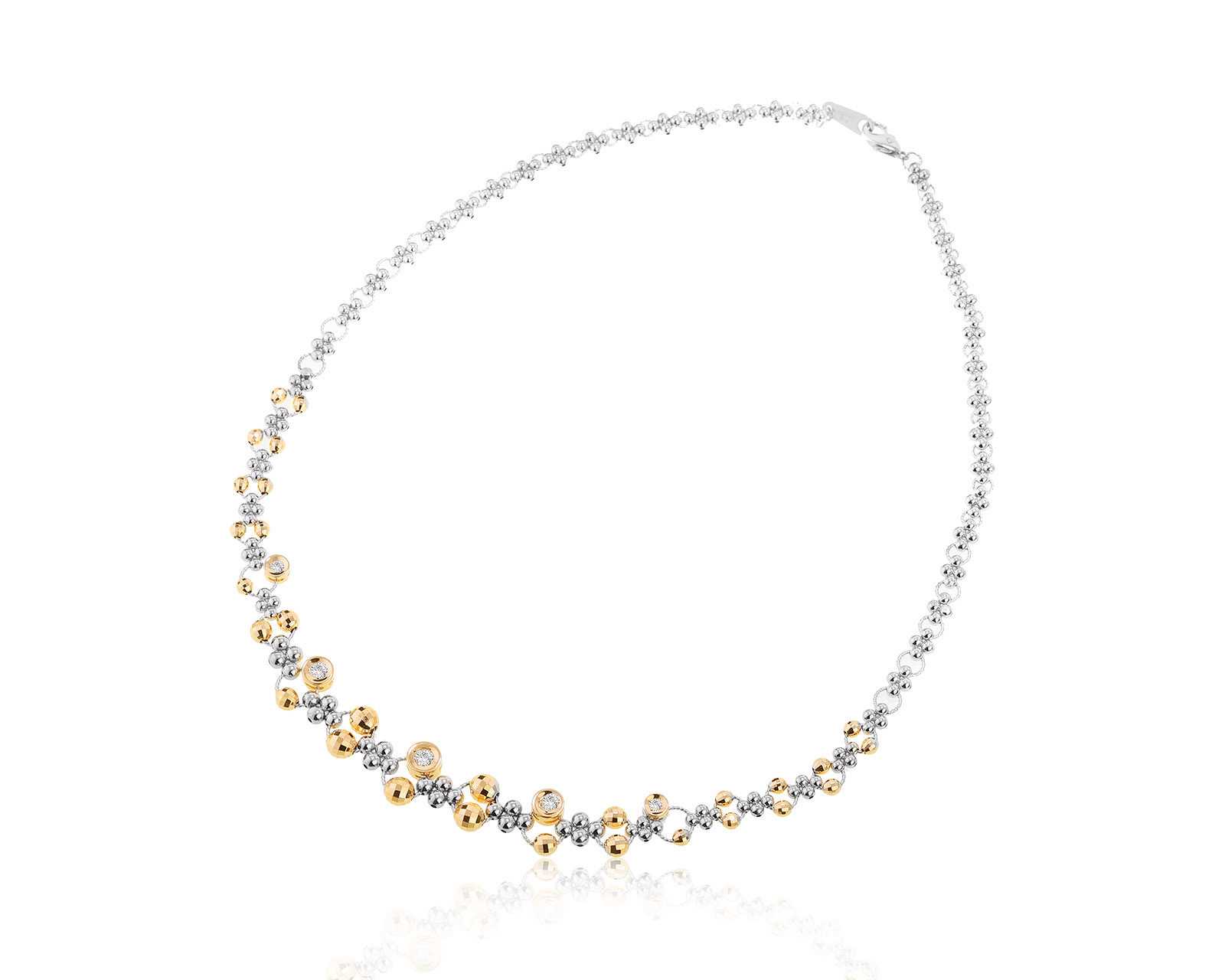 Прекрасное золотое колье с бриллиантами 0.31ct