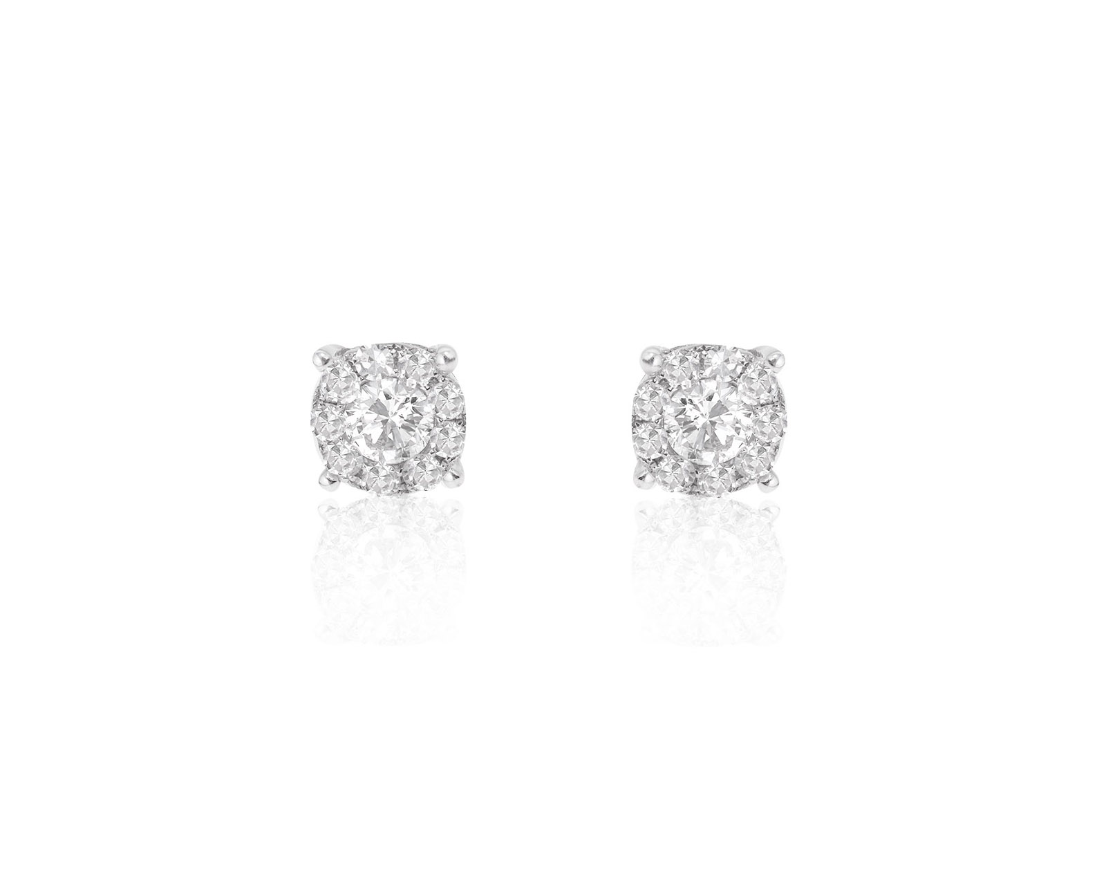 Золотые серьги с бриллиантами 0.42ct