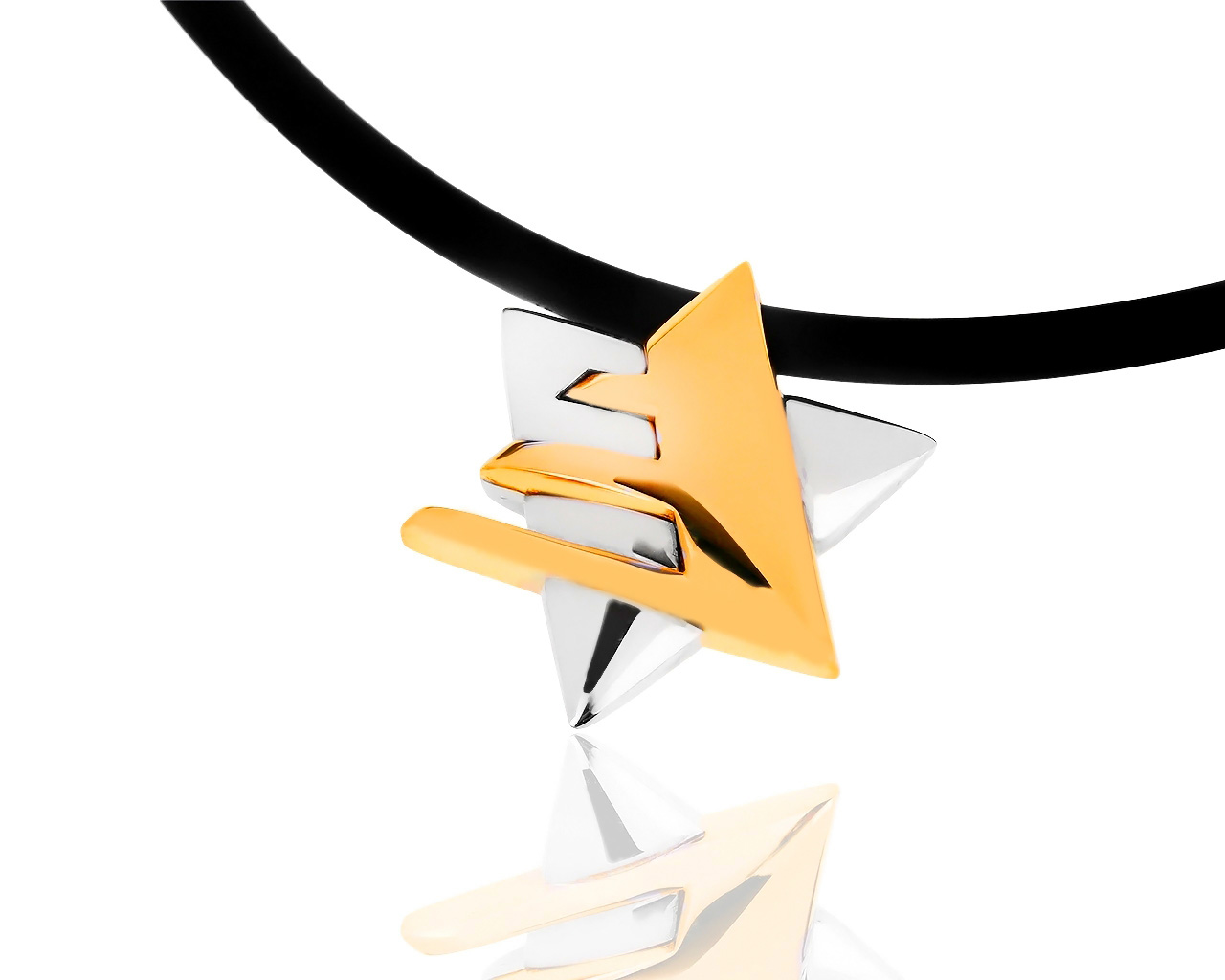 Золотая подвеска на гайтане звезда Давида Kria 300119/7