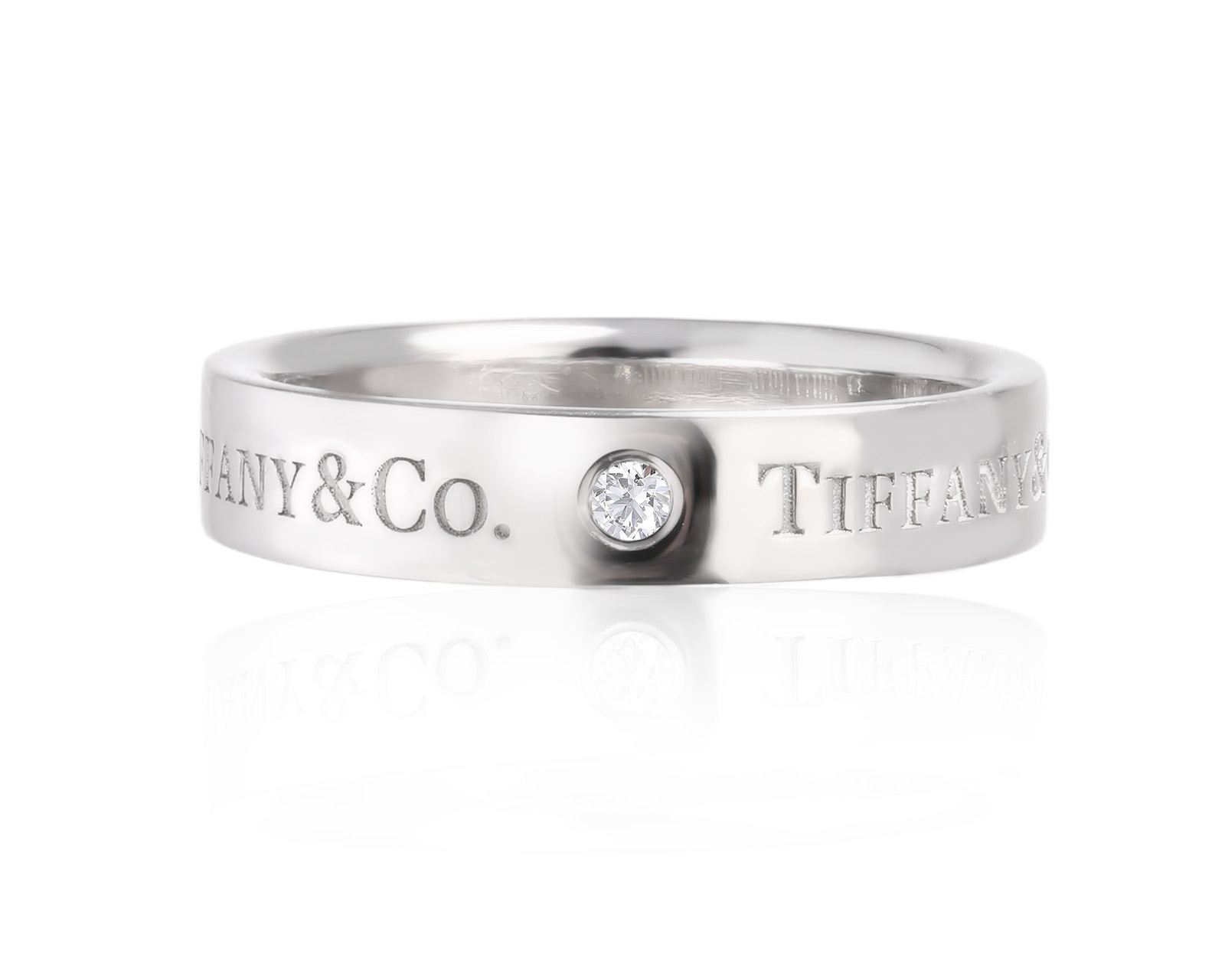 Оригинальное платиновое кольцо с бриллиантами 0.07ct Tiffany&Co 050325/2