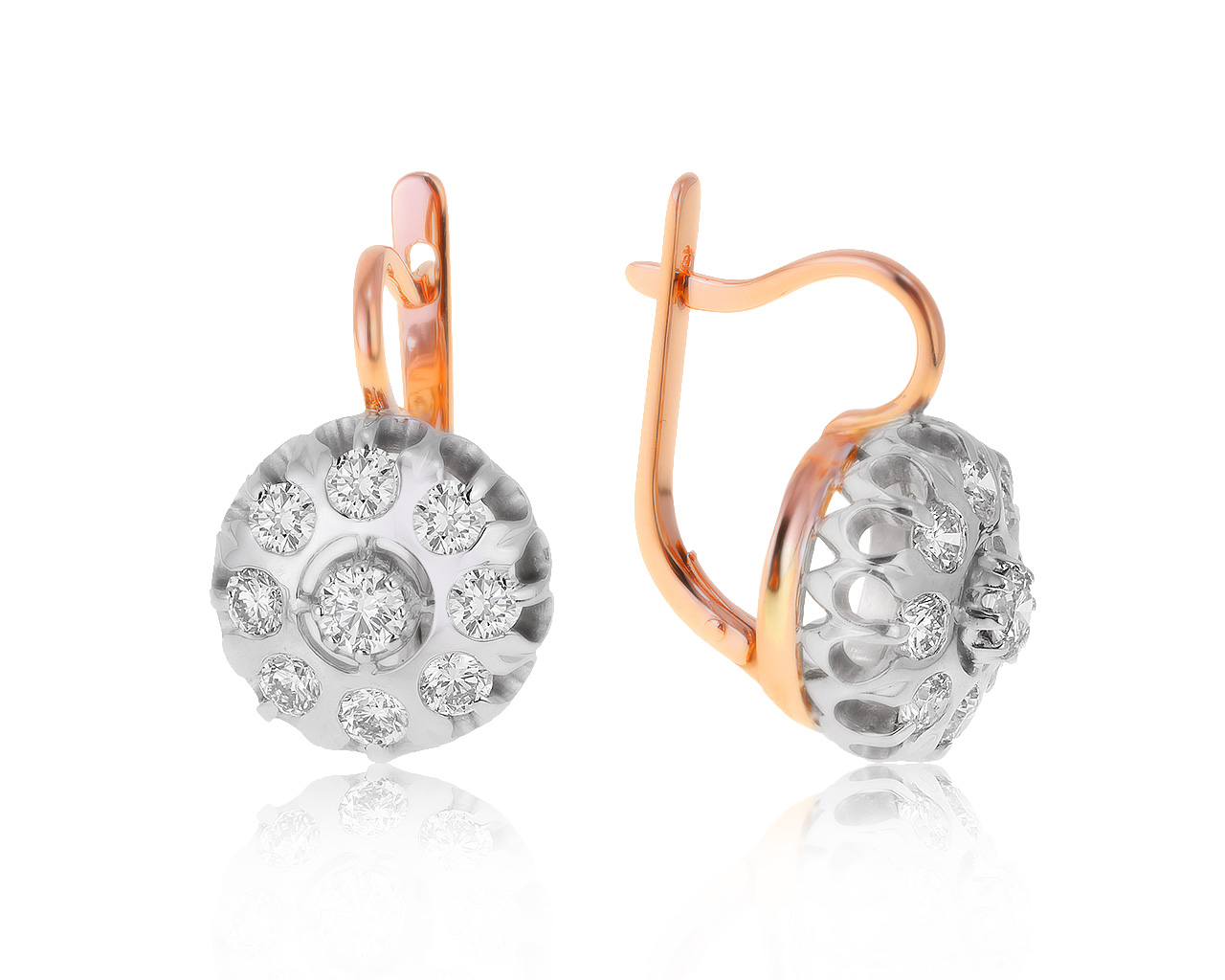 Нарядные золотые серьги с бриллиантами 2.34ct 040521/3