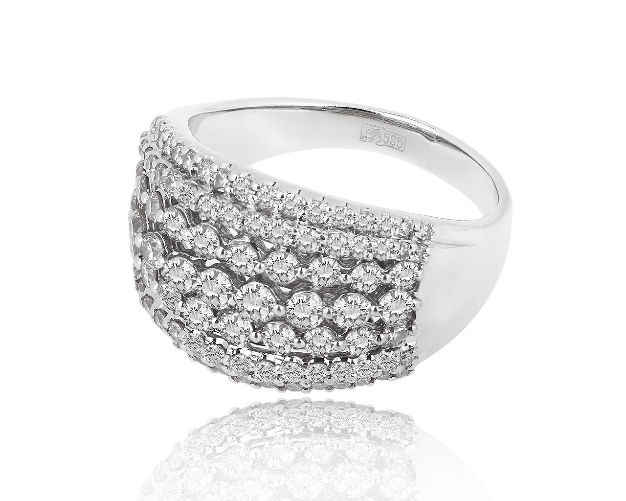 Интересное золотое кольцо с коньячными бриллиантами 1.90ct 151218/7