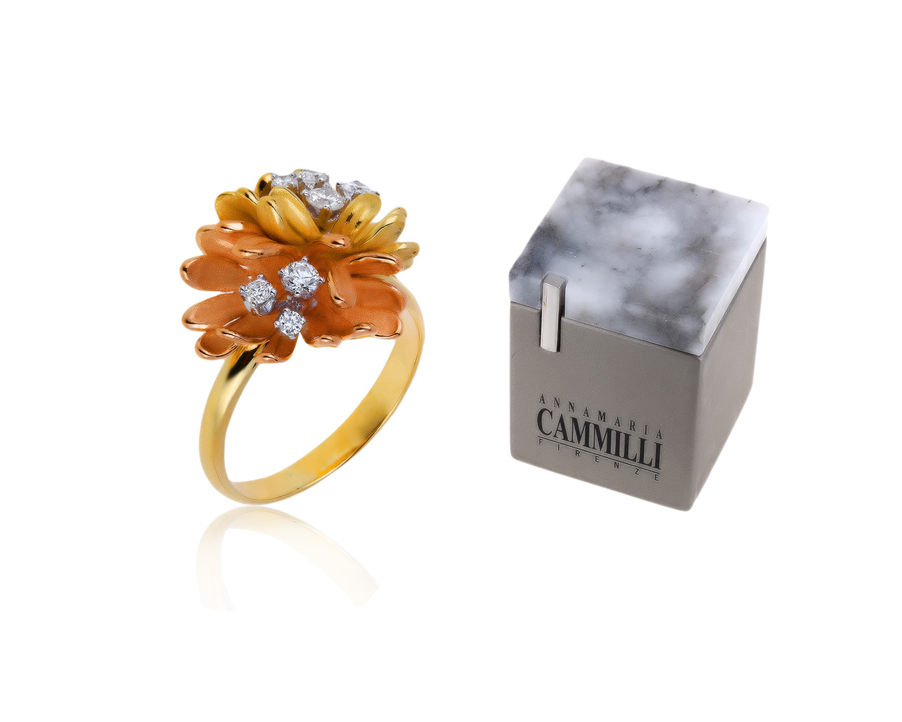 Оригинальное золотое кольцо с бриллиантами 0.32ct Annamaria Cammilli