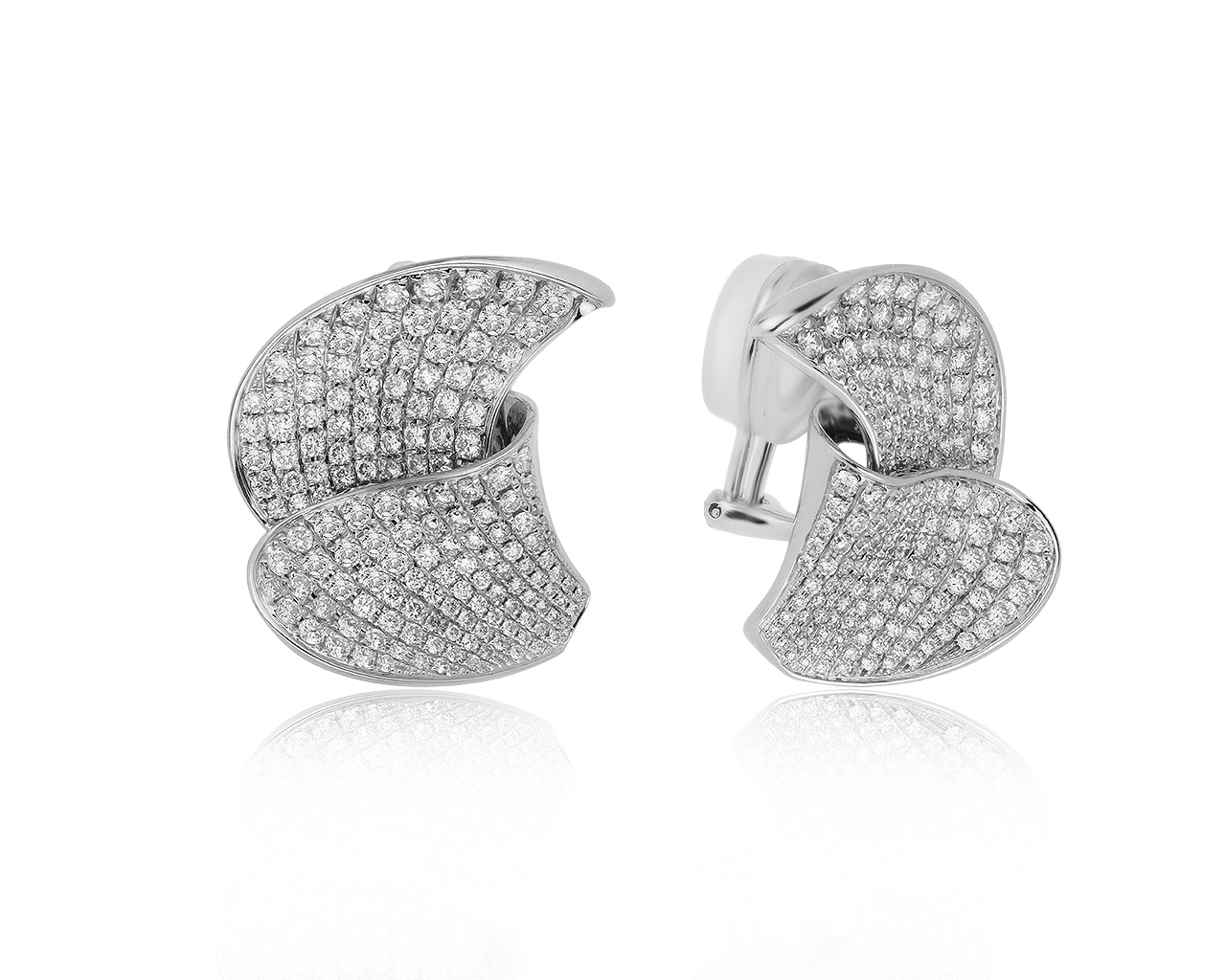 Шикарные золотые серьги с бриллиантами 5.72ct